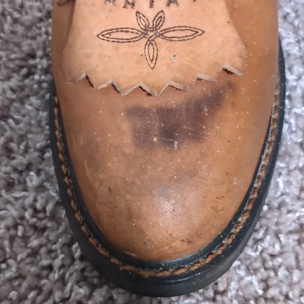 Vintage Ariat Leather Work Lace Up Booties